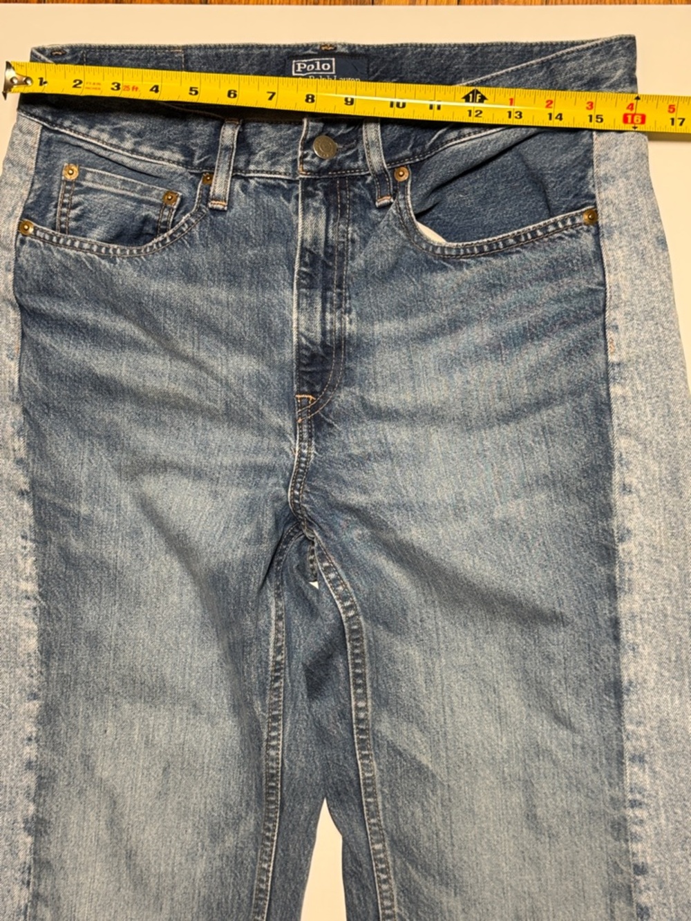 POLO by Ralph Lauren Women's Paneled Flare Premium‎ Denim Jeans Raw Hem Boho 29 - Picture 9 of 14